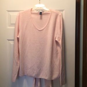 Pale Pink Sweater with Coordinating Scarf